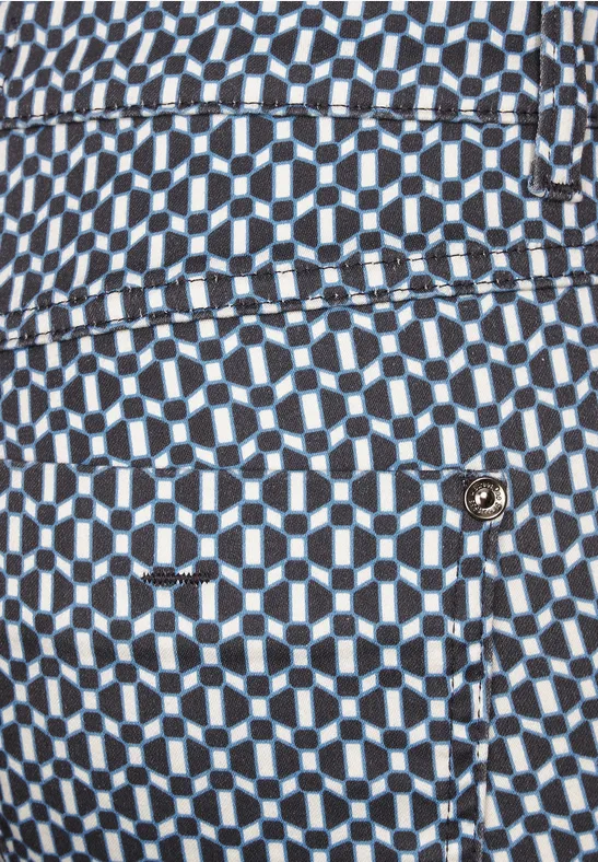 Slim Fit Minimalprint Hose deep blue