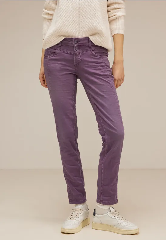 Farbige Casual Fit Jeans dark dull lilac washed