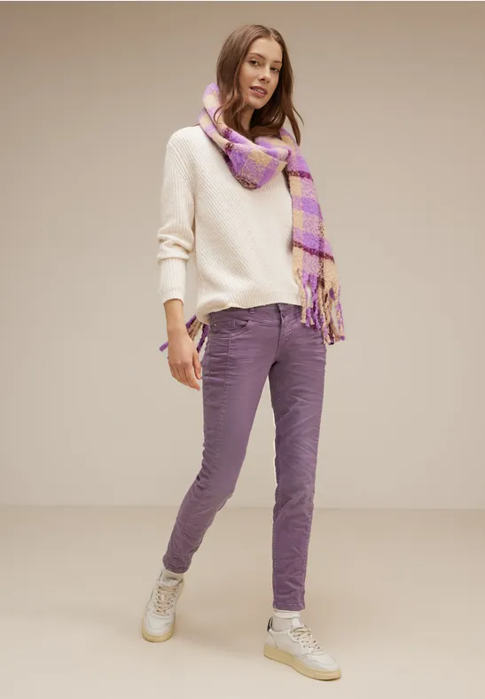 Farbige Casual Fit Jeans dark dull lilac washed