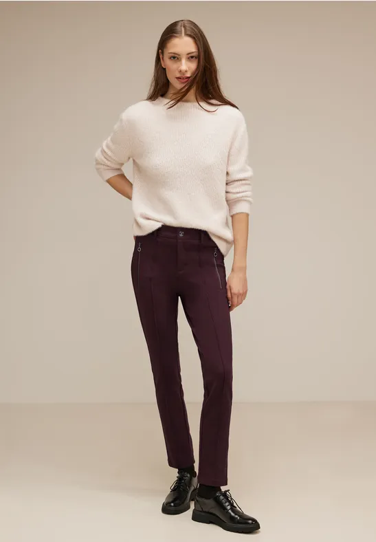 Pantalon coupe slim plummy wine