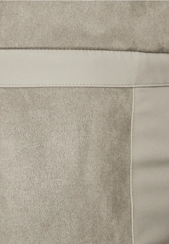 Skinny Fit Materialmix Hose dull whisper cream PU