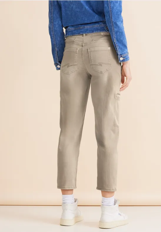 Casual fit cargo-jeans light sand washed