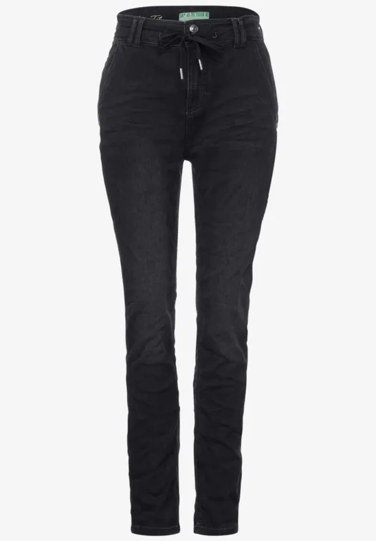 Jean thermique coupe ample dark grey washed