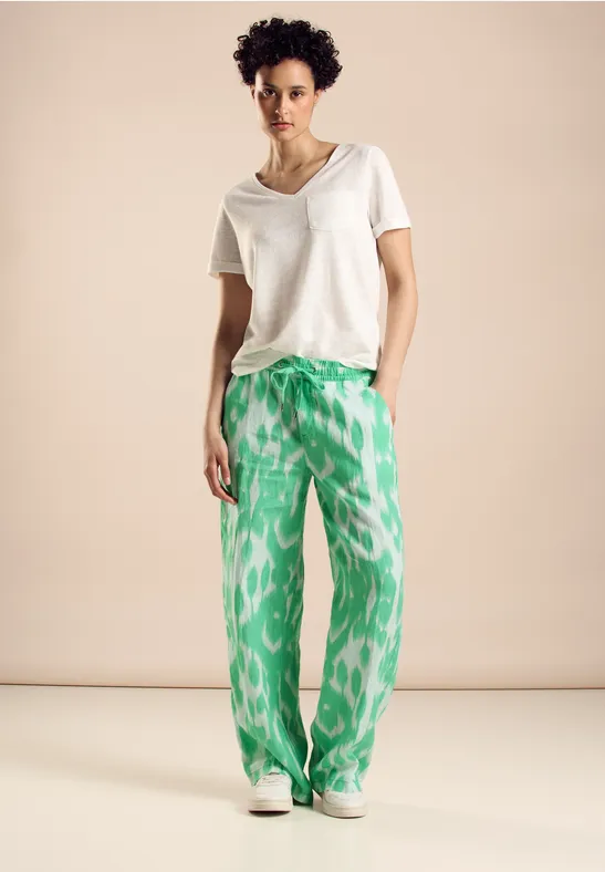 Pantalon taille haute soft grass green