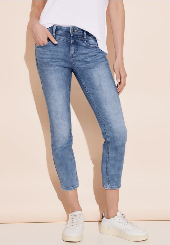 Jean 7/8 light blue random wash