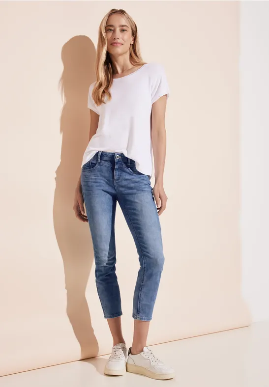 Jean 7/8 light blue random wash