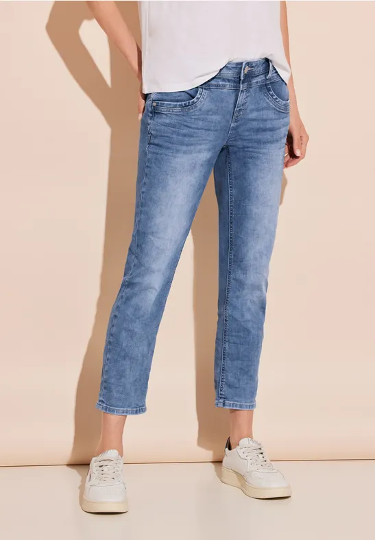 Jean 7/8 coupe classique light blue random wash