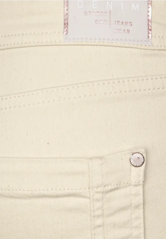 Beige slim fit jeans ecru washed