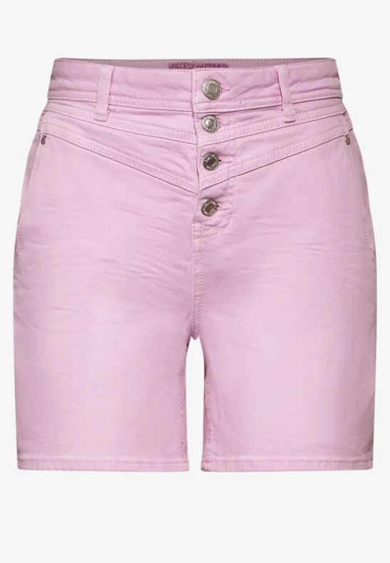 Bermuda en jean soft rose washed