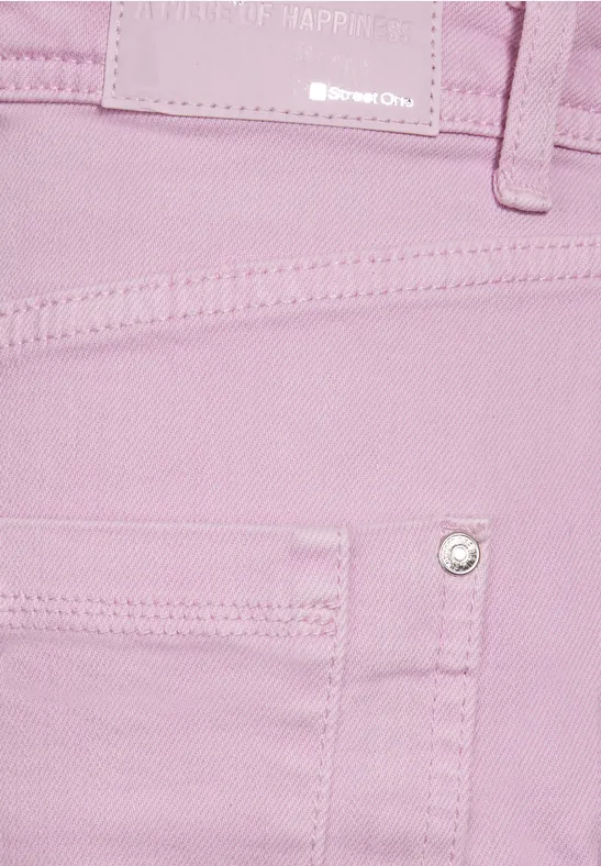 Bermuda en jean soft rose washed