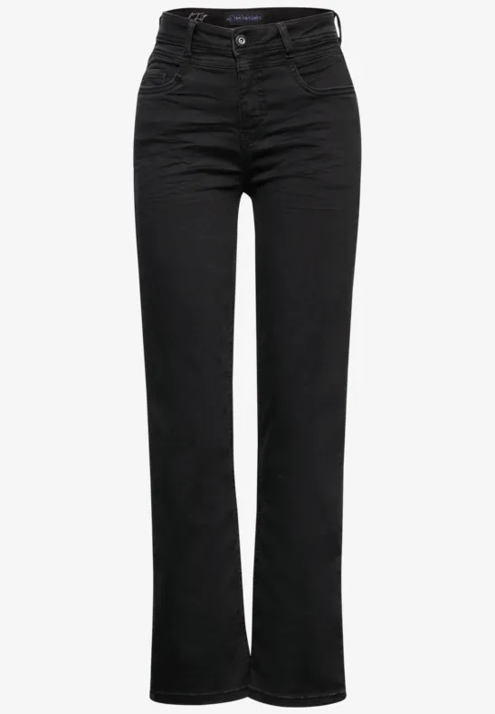 Straight Leg Jeans deep black wash