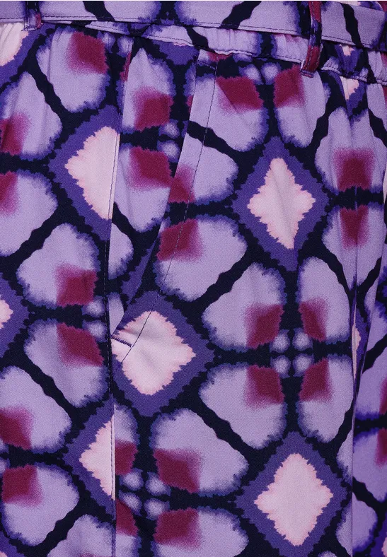 Paperbag short met print bellflower lilac