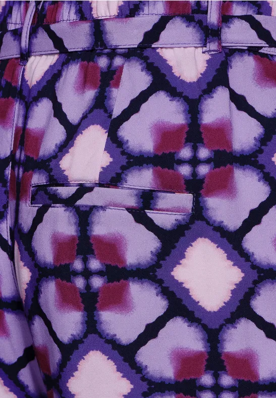 Paperbag short met print bellflower lilac