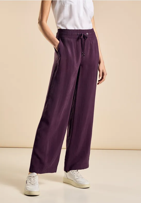 Wide Leg Hose dark berry purple