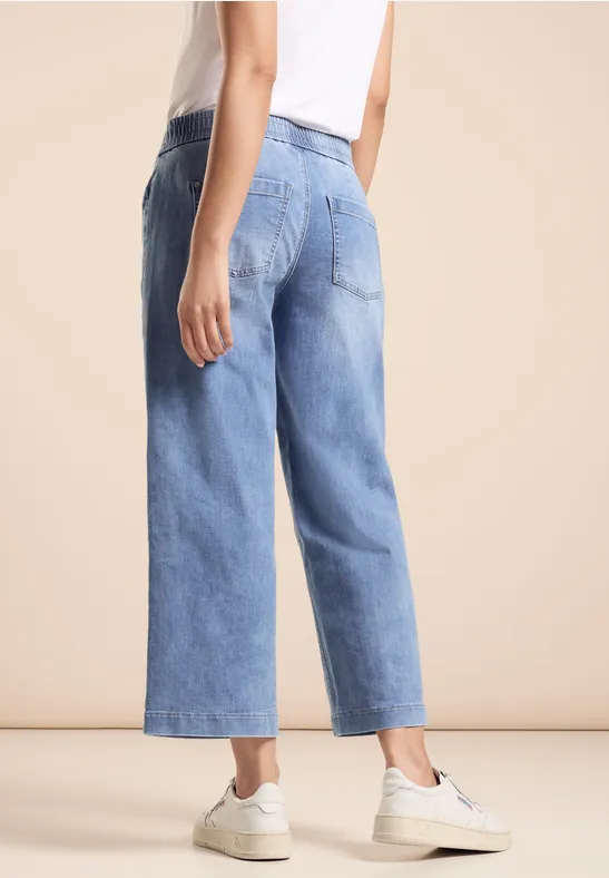Jeans Culotte light blue soft wash