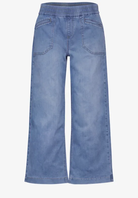 Jeans Culotte light blue soft wash