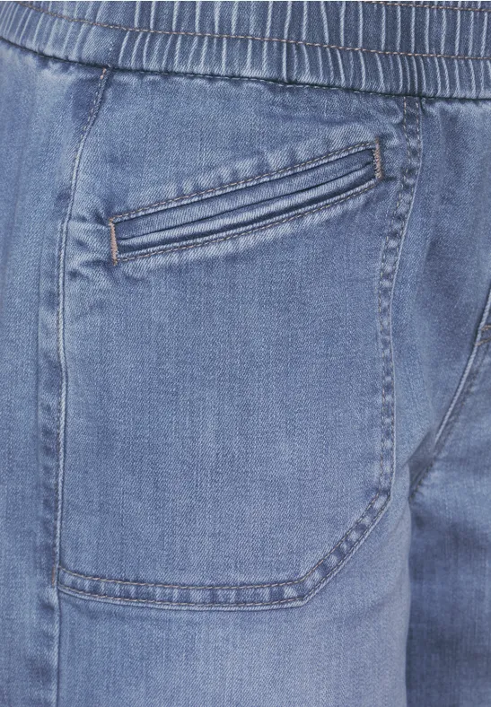 Jeans Culotte light blue soft wash