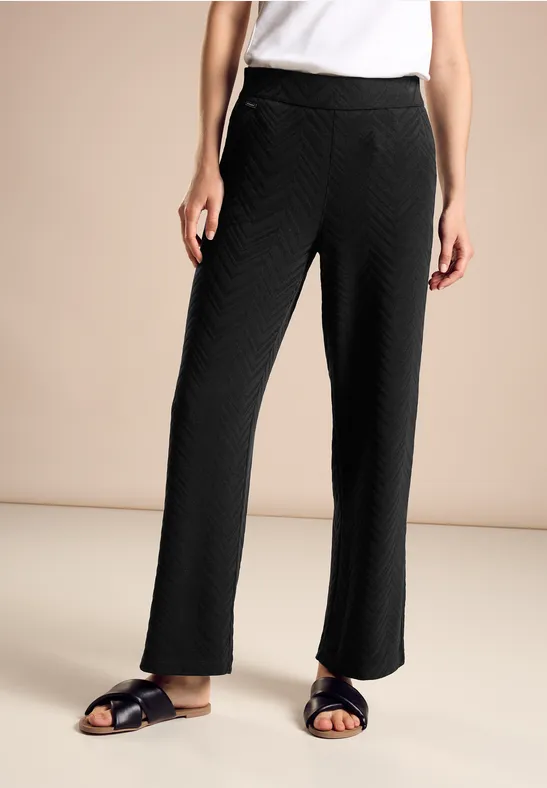 Jacquard Hose im Casual Fit Black