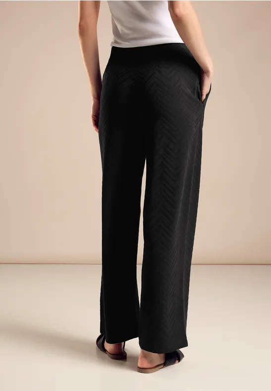 Jacquard Hose im Casual Fit Black