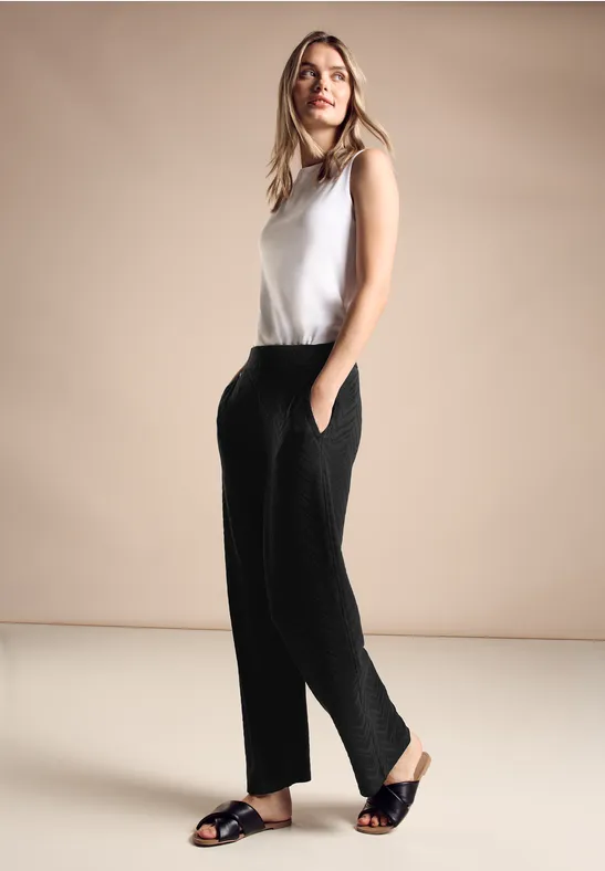 Jacquard Hose im Casual Fit Black