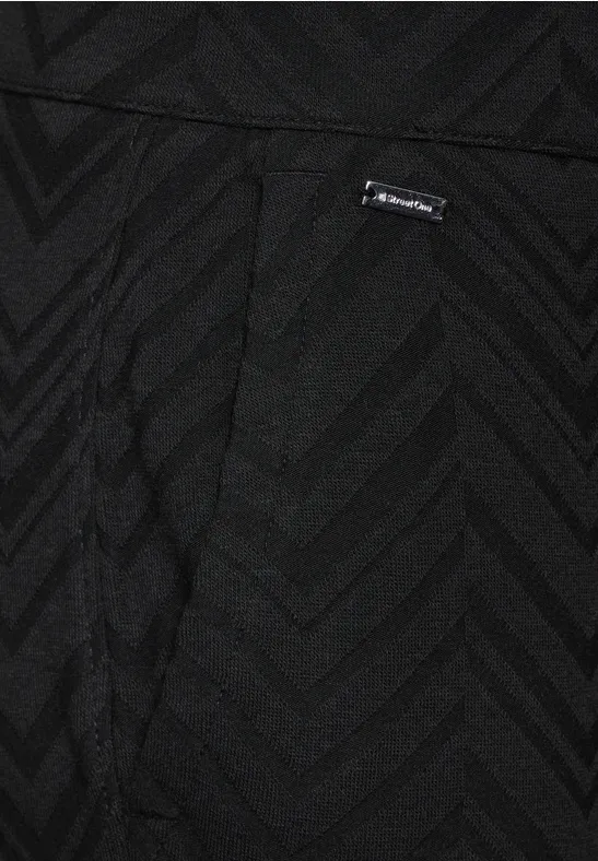Jacquard Hose im Casual Fit Black