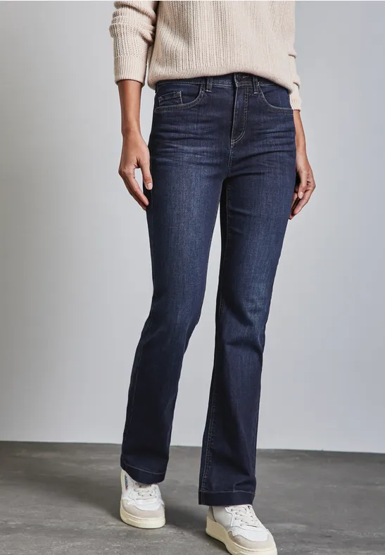 Bootcut Jeans dark indigo slightly washed