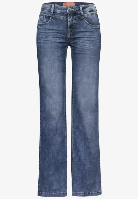 Wide Leg Jeans Medium Blue Soft washed