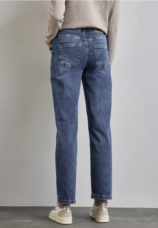 Jeans im Casual Fit mid blue random washed