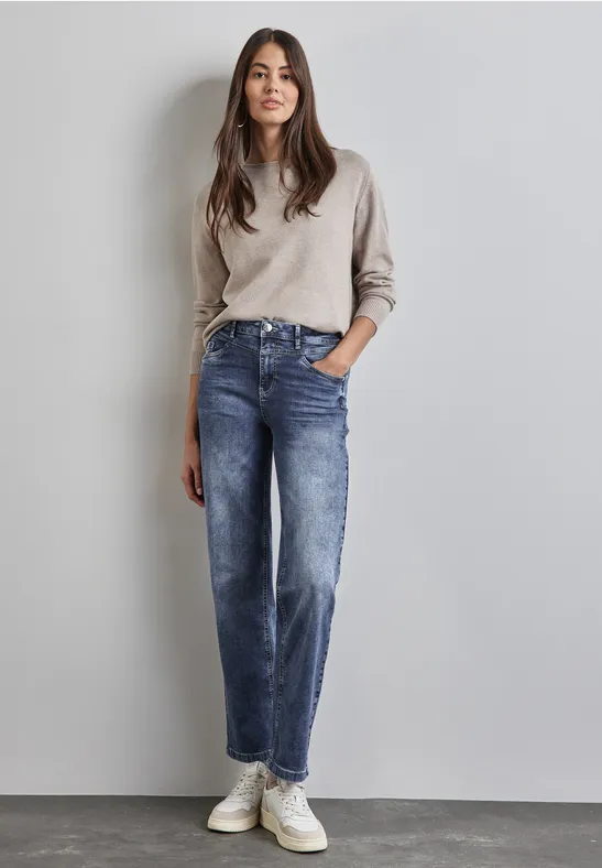 Jeans im Casual Fit mid blue random washed