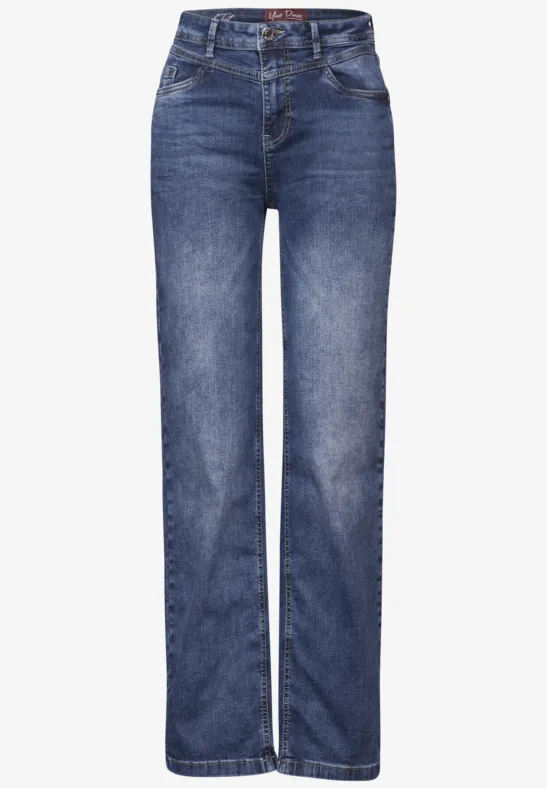 Jeans im Casual Fit mid blue random washed