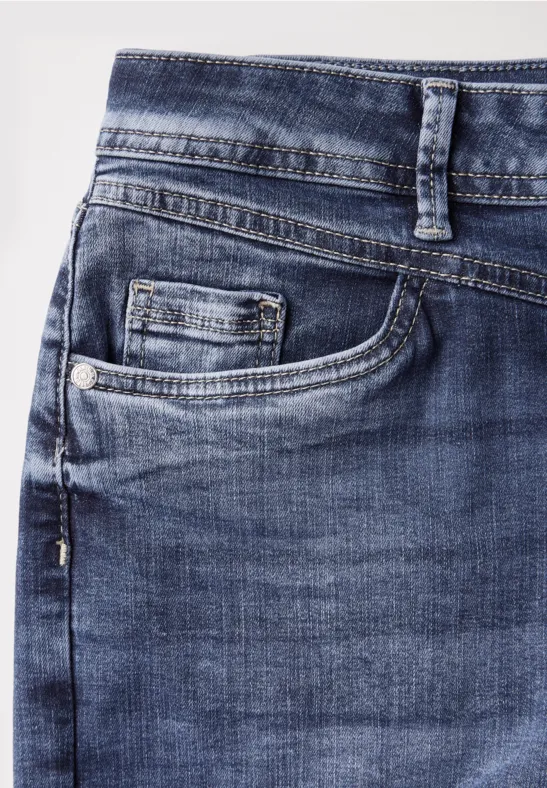 Jeans im Casual Fit mid blue random washed