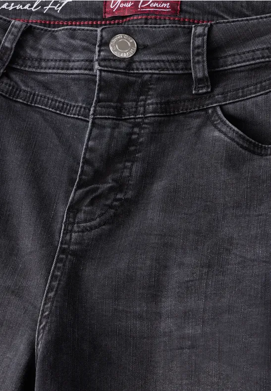 Jeans droits black net wash