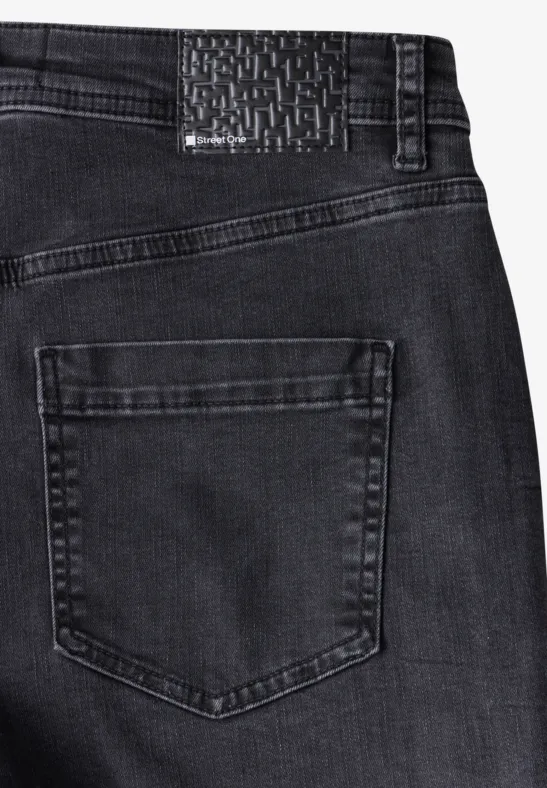 Jeans droits black net wash