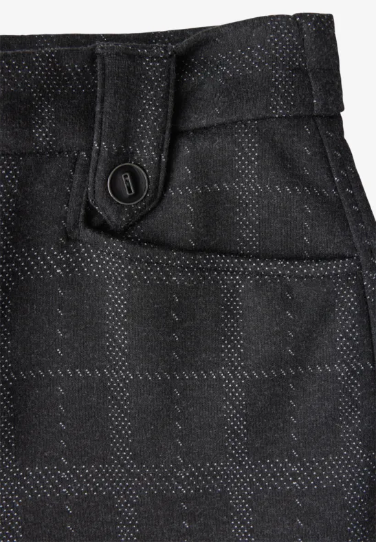 Geruite broek met rechte pijpen Black
