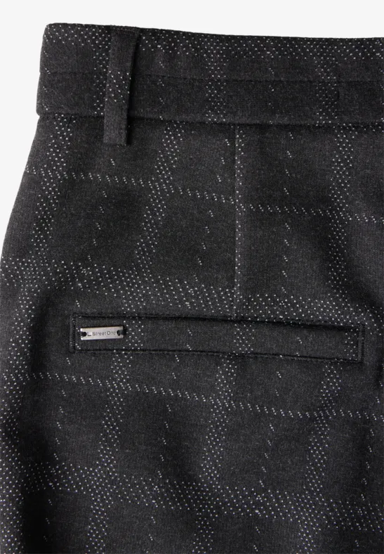 Geruite broek met rechte pijpen Black