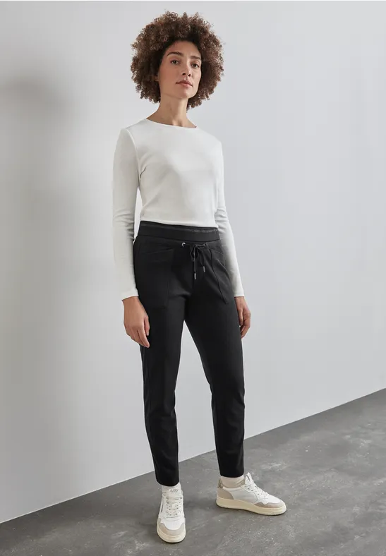 Hose im Loose Fit whale tail grey melange