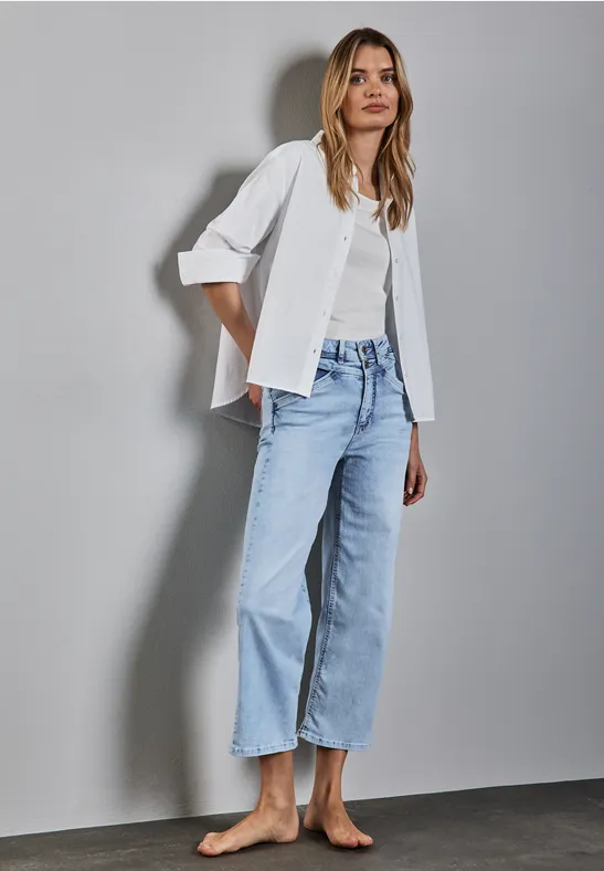 Wide Legs Jeans Super Bleach washed
