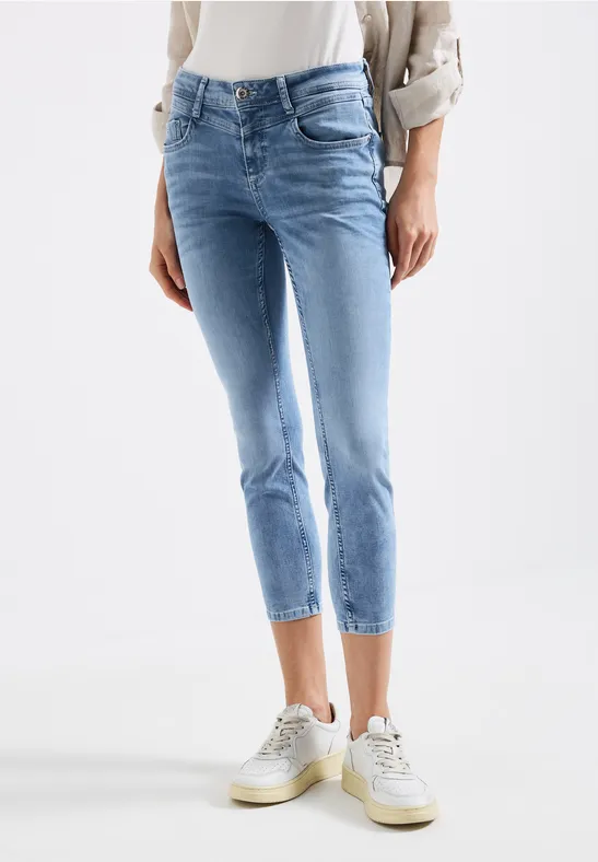 Jeans 7/8 en Slim Fit Light blue washed