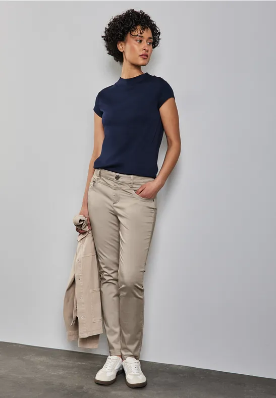 Hose im Casual Fit buff grey