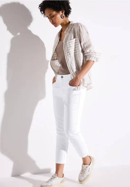 7/8 satijnen broek White