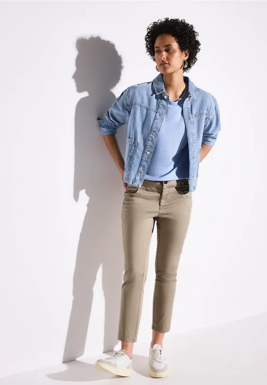 7/8 satijnen broek safari beige