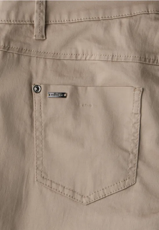 7/8 satijnen broek safari beige