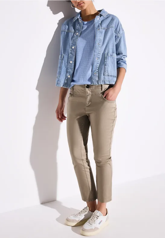 7/8 satijnen broek safari beige