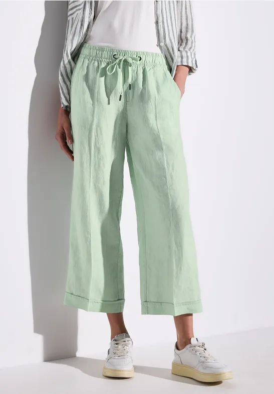 Linnen broek soft jade green