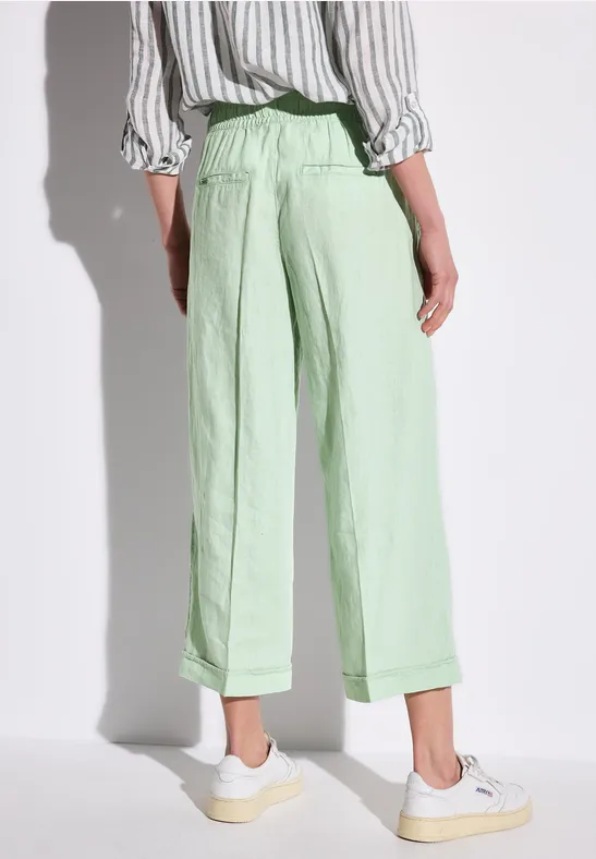 Linnen broek soft jade green