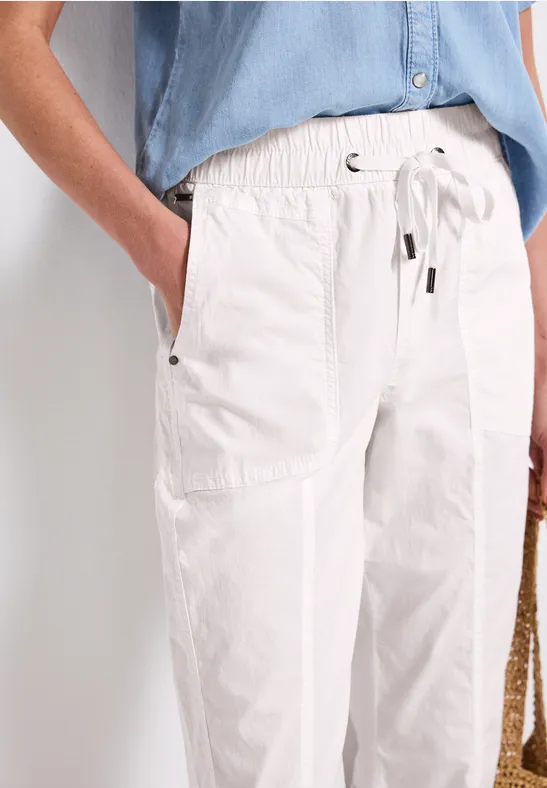 3/4 broek met omslag White