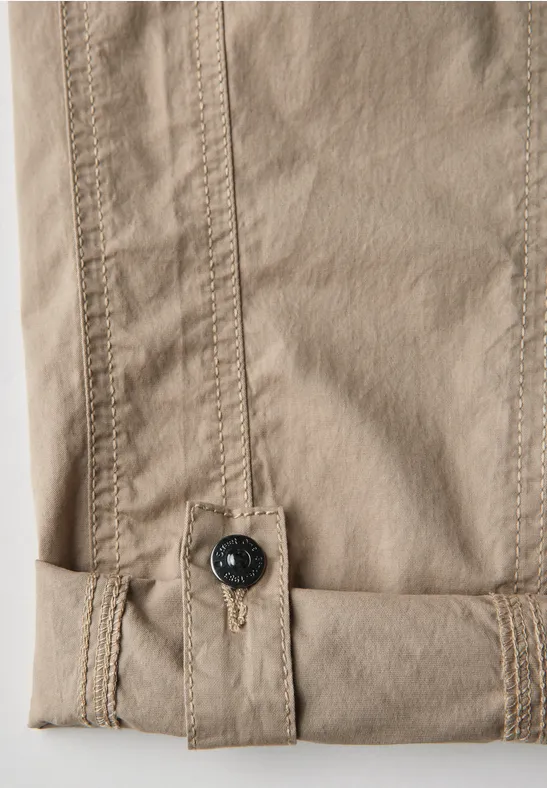 3/4 broek met omslag safari beige
