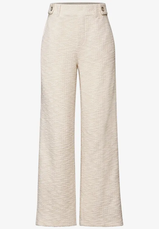 Straight Leg Bouclé Hose smooth sand beige