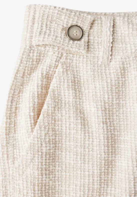Straight Leg Bouclé Hose smooth sand beige