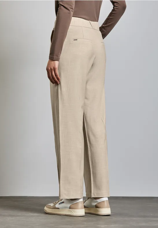 Pantalon droit mélangé sheer beige mel.
